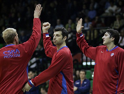 Anton Ponkrashov, Theodoros Papaloukas, Nikita Kurbanov (photo M. Serbin)