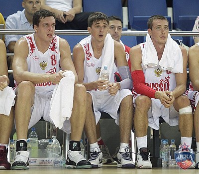 Александр Каун, Алексей Швед и Сергей Быков (фото М. Сербин, cskabasket.com)
