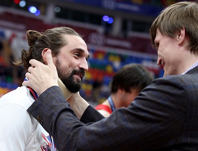 Алексей Швед и Андрей Кириленко (фото: М. Сербин, cskabasket.com)