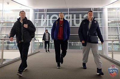 Vitaly Fridzon, Ivan Lazarev and Andrey Vorontsevich (photo: M. Serbin, cskabasket.com)
