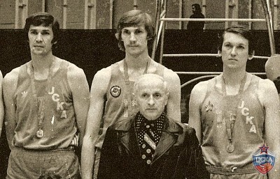 Алжан Жармухамедов, Анатолий Мышкин, Евгений Коваленко и Александр Гомельский 1979 г (фото из архива)