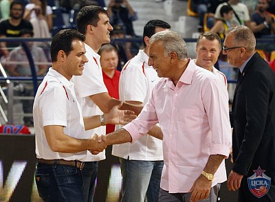 Димитрис Итудис и Никос Галис (фото: М. Сербин, cskabasket.com)